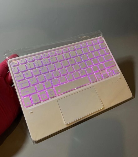 Universal Wireless Keyboard Touchpad Ultra Slim Quiet & 7 Color Backlit 10 Inch - Afbeelding 20 van 20
