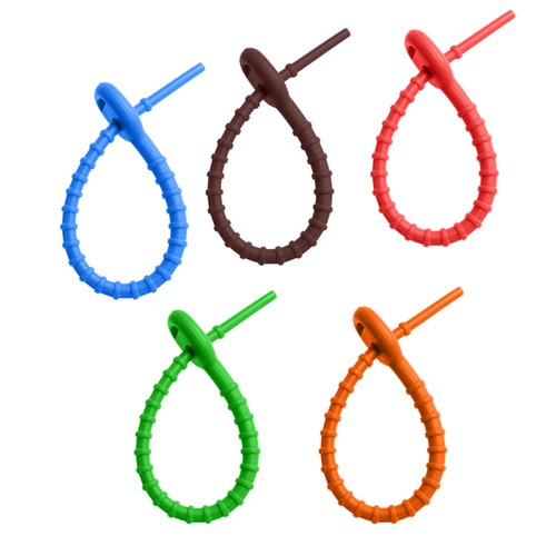 10 Pcs Silicone Wire Strip Cord Wraps Travel Reusable Cable Tie Ties - 第 7/30 張圖片