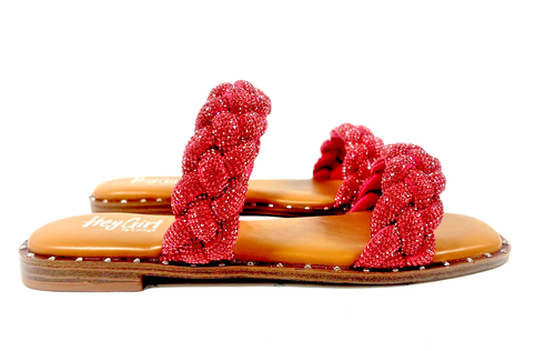 CORKYS Hey Girl sandals size 9 Women FUCHSIA pink RHINESTONES Sparkle shoes NEW - Picture 5 of 7