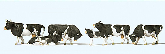 Preiser 10145 1:87 HO Cows, spotted black | eBay