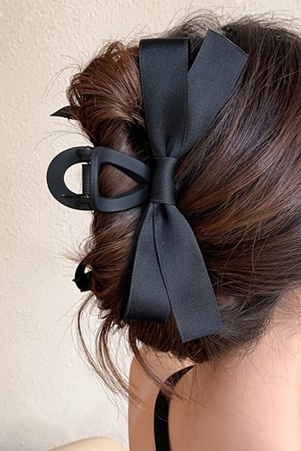 Black Bow Decor Large Hair Claw Clip - Bild 1 von 3