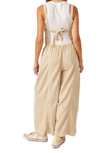 Free People Forever Always Cotton Wide Leg Jumpsuit in Beached Sand Size S - Picture 4 of 4