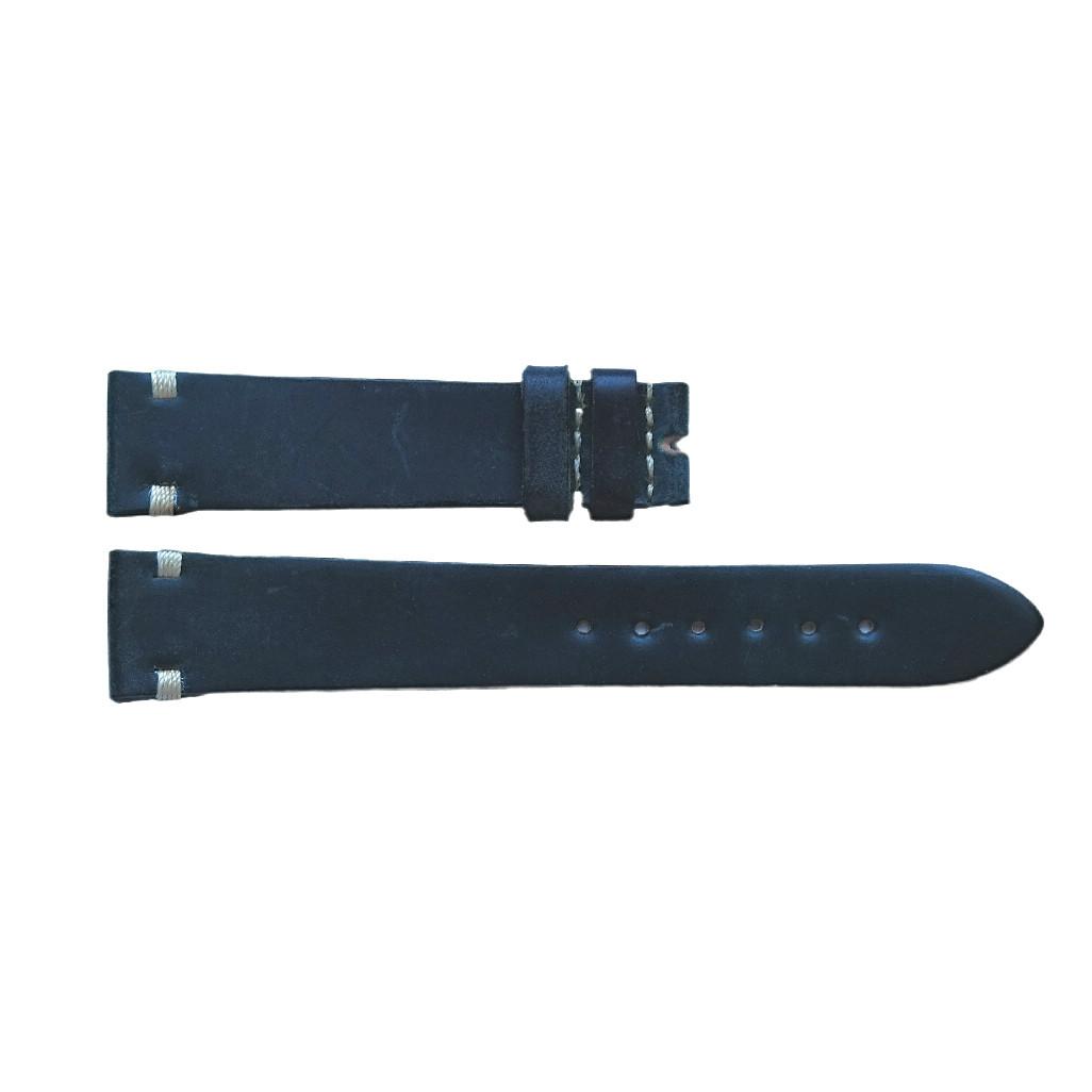 19mm black horween shell cordovan leather watch strap band for Rolex