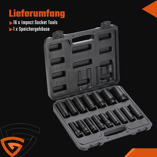 SCHLAGSCHRAUBER NÜSSE SW 10-32 mm KRAFT STECKSCHLÜSSEL NUSS-SET 1/2 ZOLL - Bild 8 von 8