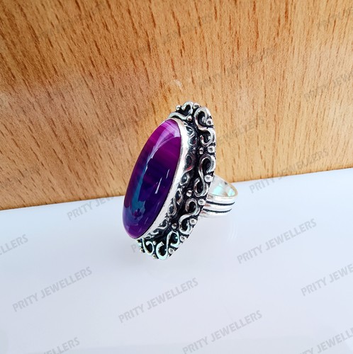 Natural Onyx Cabochon Gemstone Ring, 925 Sterling Silver Ring, Handmade Ring - Picture 12 of 12