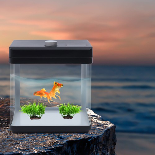 1,5 Gallonen Aquarium Kit Aquarium schwarz geräuscharm Schlafzimmer Desktop Aquarium 5 V - Bild 9 von 9