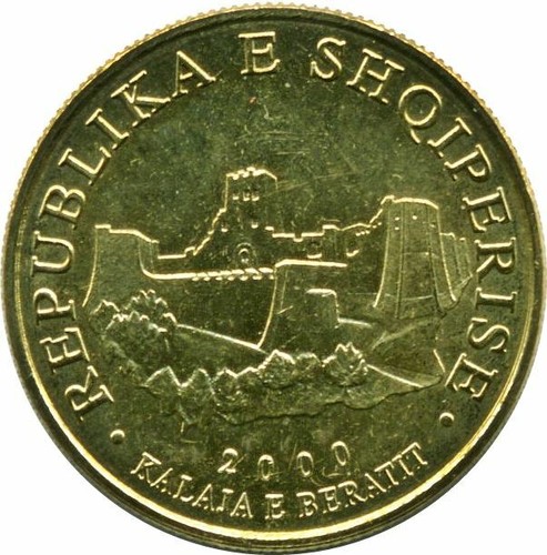 Albanian Coin 10 Lekë non-magnetic | Berat Castle | Olive Branch | 1996 - 2000 - Picture 4 of 4