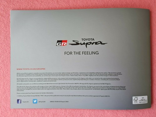 Toyota Supra Pro Grade Fuji Speedway Edition car brochure catalogue 2020 MINT B - Picture 11 of 11