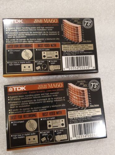 2 TDK MA-60 Metal TYPE IV BLANK CASSETTE. JAPAN. New & SEALED. - Picture 2 of 6