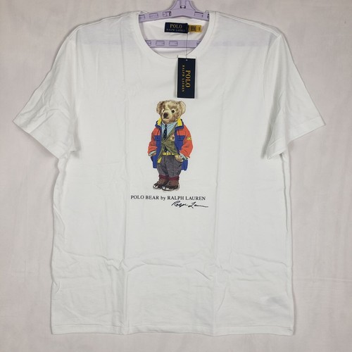 Polo Ralph Lauren T-Shirt Mens XL White Polo Bear Classic Fit Crew Neck Tee