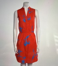 Tory Burch Patterened Orange Dress Size 4 With Pockets 