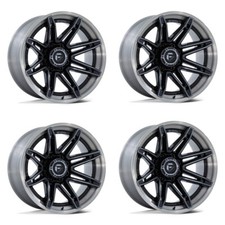 Set 4 Fuel FC401 Brawl 24x12 8x170 Gloss Black Brushed Gray Wheels 24" -44mm Rim