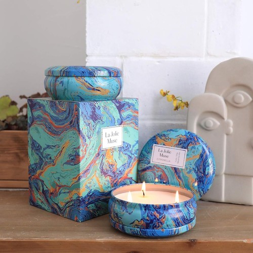 Classic Citronella Candle Set in Decorative Tin - Perfect for Gardens and Patios - Picture 7 of 9