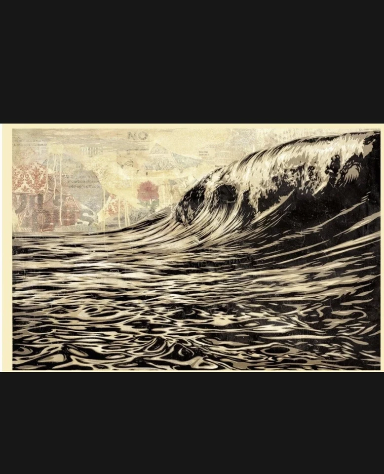 Shepard Fairey Obey Giant Dark Wave Art Print HAND SIGNED Lithograph KAWS BANKSY - Image 2 of 2