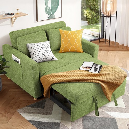 3-in-1 Convertible Sleeper Sofa Pull Out Bed with 2 Pillows for Small Spaces HOT - Picture 6 of 85