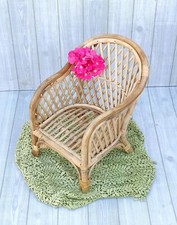 Natural And Eco Friendly Cane Low Chair Handmade Designing For Kids Photoshop