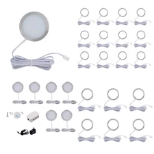US LED Kitchen Counter Closet Shelf Puck Light Plug in Under Cabinet LightingKit