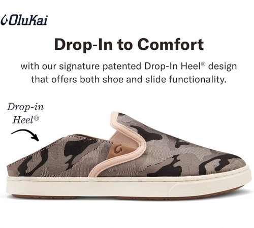 Olukai Pehuea Pa'i Womens Soft Pink Ke Au Camo Slip on shoe 6.5 NWT new - Picture 2 of 10