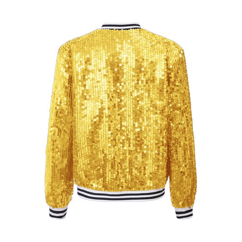 Kids Girls Shiny Sequin Varsity Jacket Long Sleeve Front Zip Bomber Jacket Coat - Picture 33 of 74