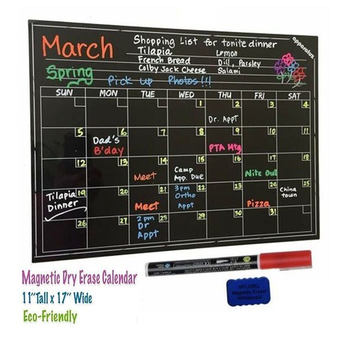 Magnetic Monthly Calendar Weekly Planner Set for Fridge Dry Erase Menu Board US - Picture 37 of 40