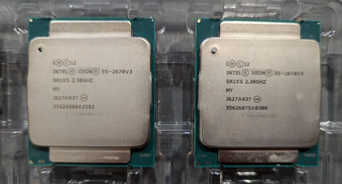 Paire De Processeurs Intel Xeon E5-2670 V3 – 12 Cœurs / 24 Threads, LGA2011-3, SR1XS, D'occasion