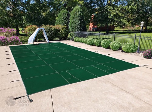 Inground Mesh Safety Pool Cover - Rectangle w/ optional Center End Step - Picture 4 of 18