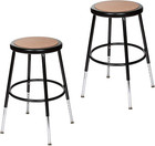 (2 Pack Height Adjustable Steel Stools, Black, 19-27"