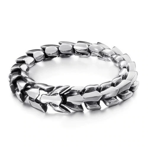 Bracciale Uomo Scala Drago Vichingo Scala Acciaio Inox Freccia Pesante Norreno - Foto 2 di 7