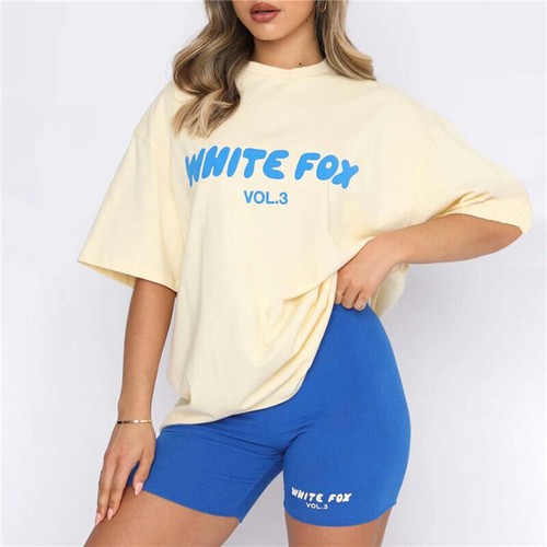 Womens Causal Tracksuit Tee Outfits T-Shirts Only Workout Short Sleeve Top UK - Picture 21 of 21