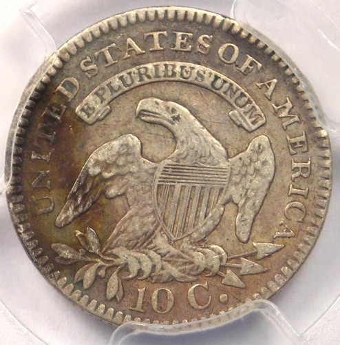 1821 Large Date JR-2 Capped Bust Dime 10C - PCGS VF Details - Rare Variety! - Picture 4 of 4