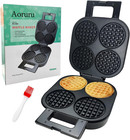 Aoruru Waffle Maker Nonstick Belgian Iron with Indicator Light Black
