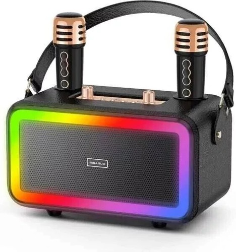 BIGASUO Karaoke Machine with 2 Wireless Microphones Bluetooth Speaker ...