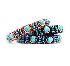 Fancy Turquoise Beaded Dog Collar, Unique Dog Gift, Southwest Puppy Collar,Doggy