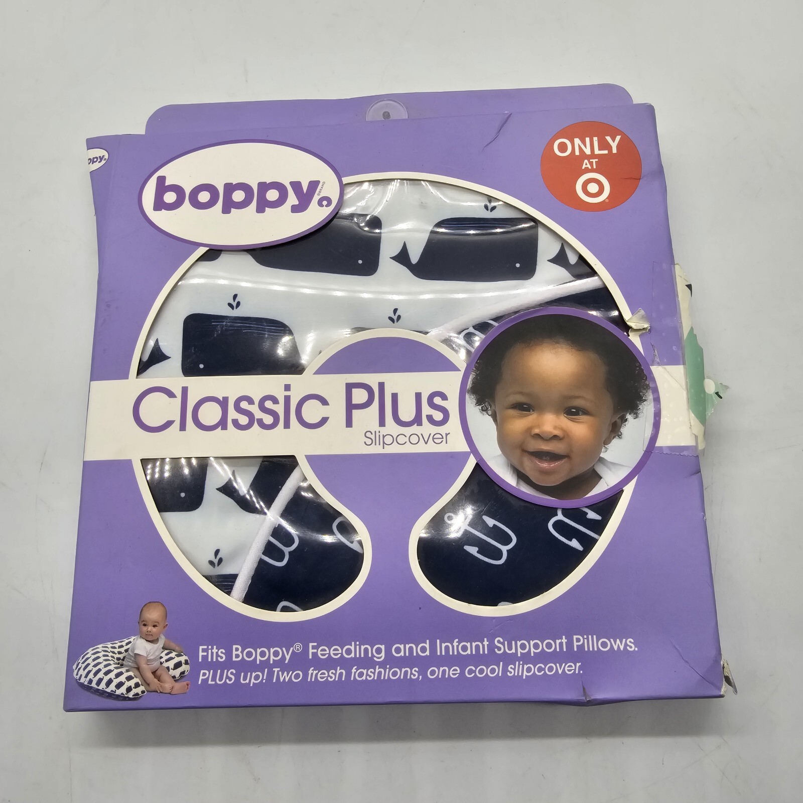 Boppy Nursing Cover Feeding Propping Tummy Time Sitting Whales