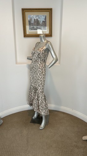 JILL JILL STUART HIGH/LOW JACQUARD MIDI DRESS BLUSH OLIVE MULTI SIZE 8 NWT $388 - Picture 5 of 12