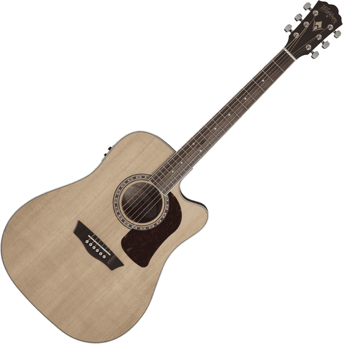 GUITARE ELECTRO AC. FOLK WASHBURN HERITAGE DREADNOUGHT CUTAWAY HD10SCE + HOUSSE - Picture 4 of 4