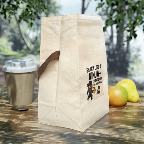 Canvas Brotzeittasche, Ninja Snack Kindertasche, umweltfreundliche Back to School Lunch Bag - Bild 6 von 6