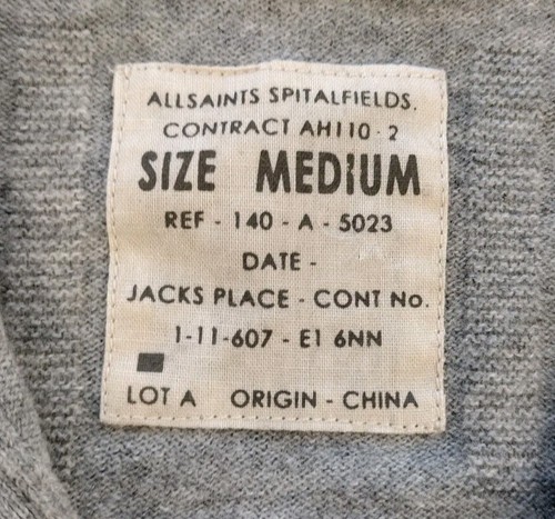 All Saints Men's Yale Cardigan Size Medium Gray Jacket Jumper Wool Linen - Picture 7 of 8