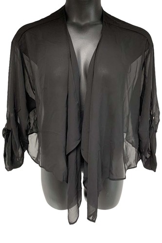 C. Wonder by Christian Siriano Chiffon Drapierung-Front Topper schwarz