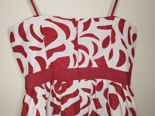 Antonio Melani Women's Red White Patterned Cocktail Strapless Short Dress Sz 2 - Picture 9 of 16