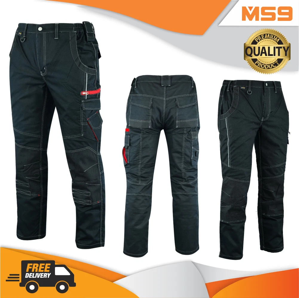 Mens Cargo Combat Multi Pockets Working Work Trousers Pants Jeans