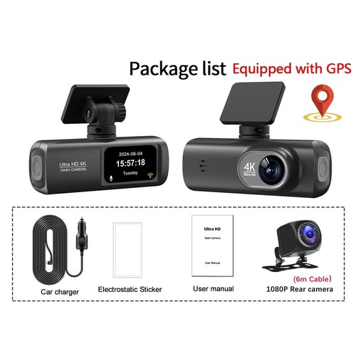 SANTINO Dash Camera 4K Front and Rear Dash Cam Built-In WiFi & GPS, App control - Picture 10 of 10