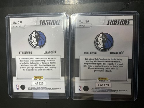 2023-24 Panini Instant #486 #591 Luka DONCIC Kyrie IRVING /173 /327 Bro 2 Card - Picture 2 of 2