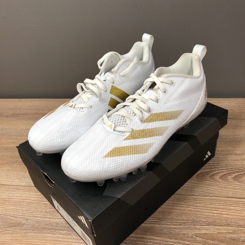 adidas adizero Electric.2 Football Cleats White Gold ID1468 Youth Size 6 READ