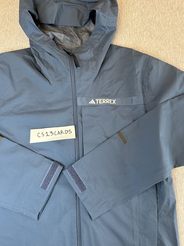Neu mit Etikett Adidas Terrex Multi Rain.RDY Schicht Regen Wanderjacke Herren Größe S blau $ 160 - Bild 6 von 16