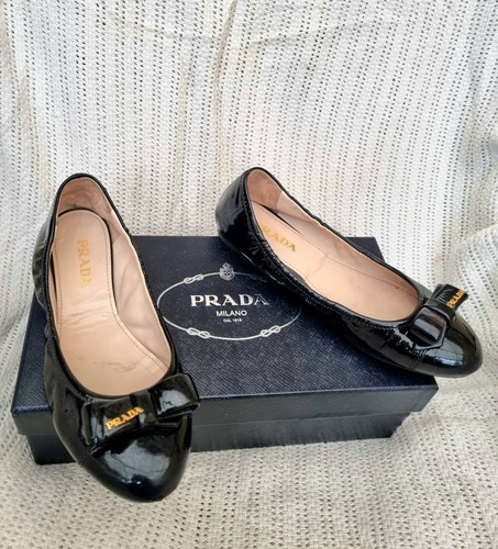 Prada Authentic Lady's Flats Ballet Pumps Sz Eur 37 UK4 VGC - Picture 10 of 12