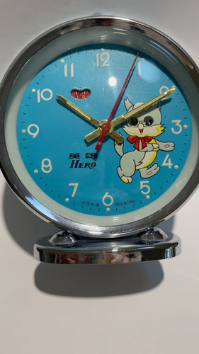 HERO Animated Vintage Alarm Clock Mechanical Cleaned & Serviced VG Original - Video 1 of 1