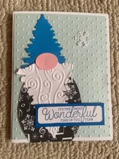 Gnome winter Christmas greeting card kit of 10 made w/ Stampin' Up!