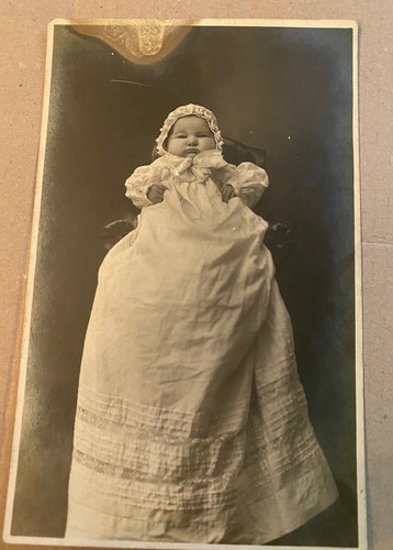 Postcard RPPC Baby Christening Dress Feiger Photo Pomeroy, OH Ohio - Picture 1 of 2
