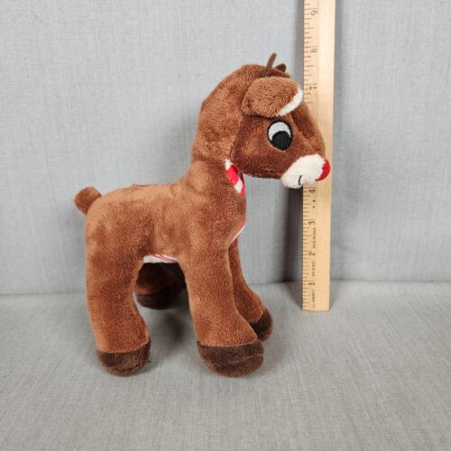 Dan Dee 7" Rudolph rote Nase Rentiere Plüschtier mit Süßigkeitenstock gestreift Bauch genäht Augen - Bild 3 von 6